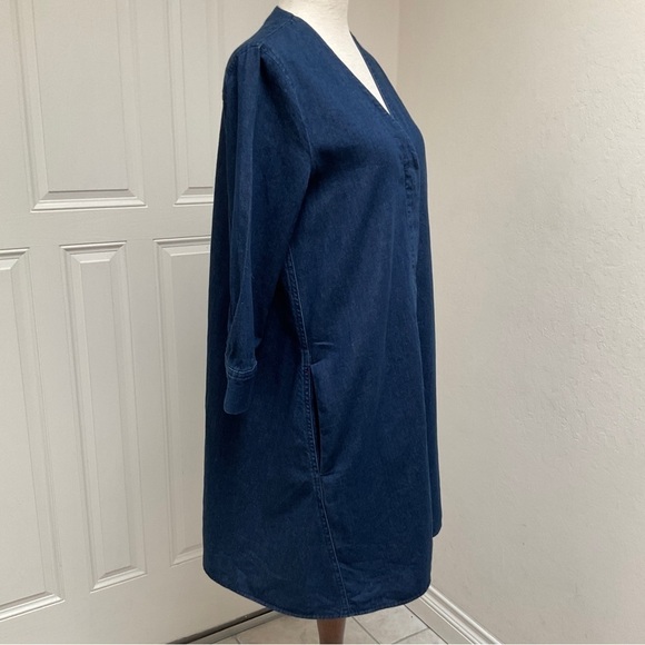 COS Denim V-Neck Buttoned Down Dress Size 2 - Picture 7 of 14